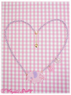 angelic pretty fantasy elephant necklace - pink - 2011