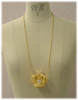 btssb butterfly crown necklace - gold - 2004