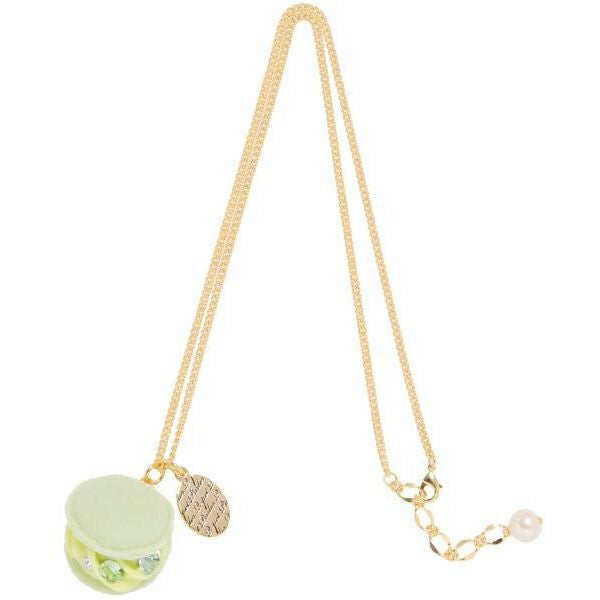 q-pot creamy honedew melon macaron necklace - green - 2017