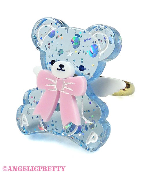 angelic pretty milky bear ring - sax - 2021