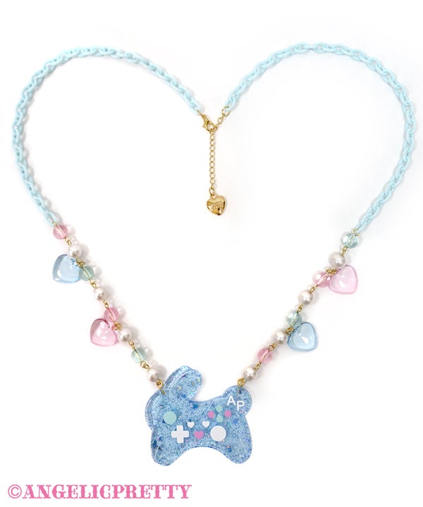 angelic pretty bunny icon necklace - sax - 2022