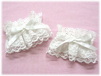 angelic pretty wrist cuffs - white - 2006