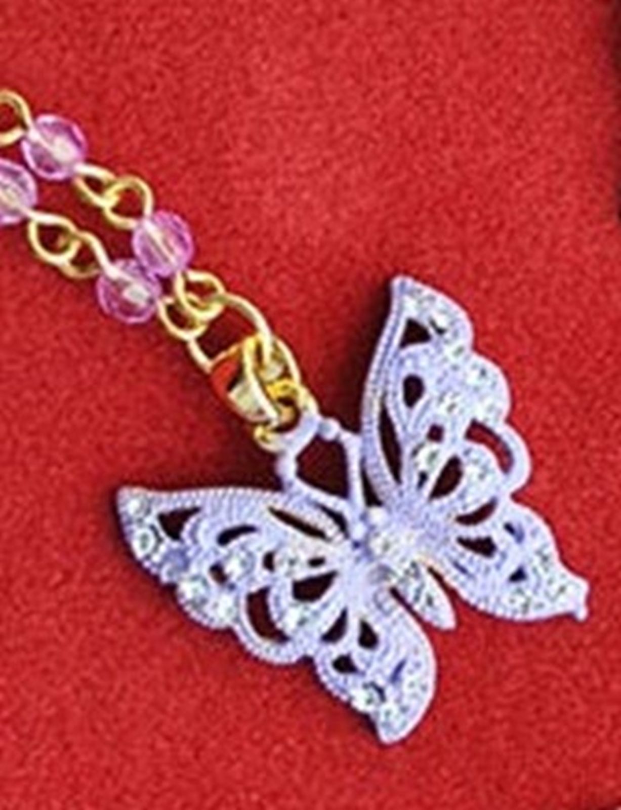 metamorphose butterfly short necklace - lavender - 2014