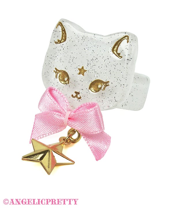 angelic pretty milk cat ring - white × pink - 2021