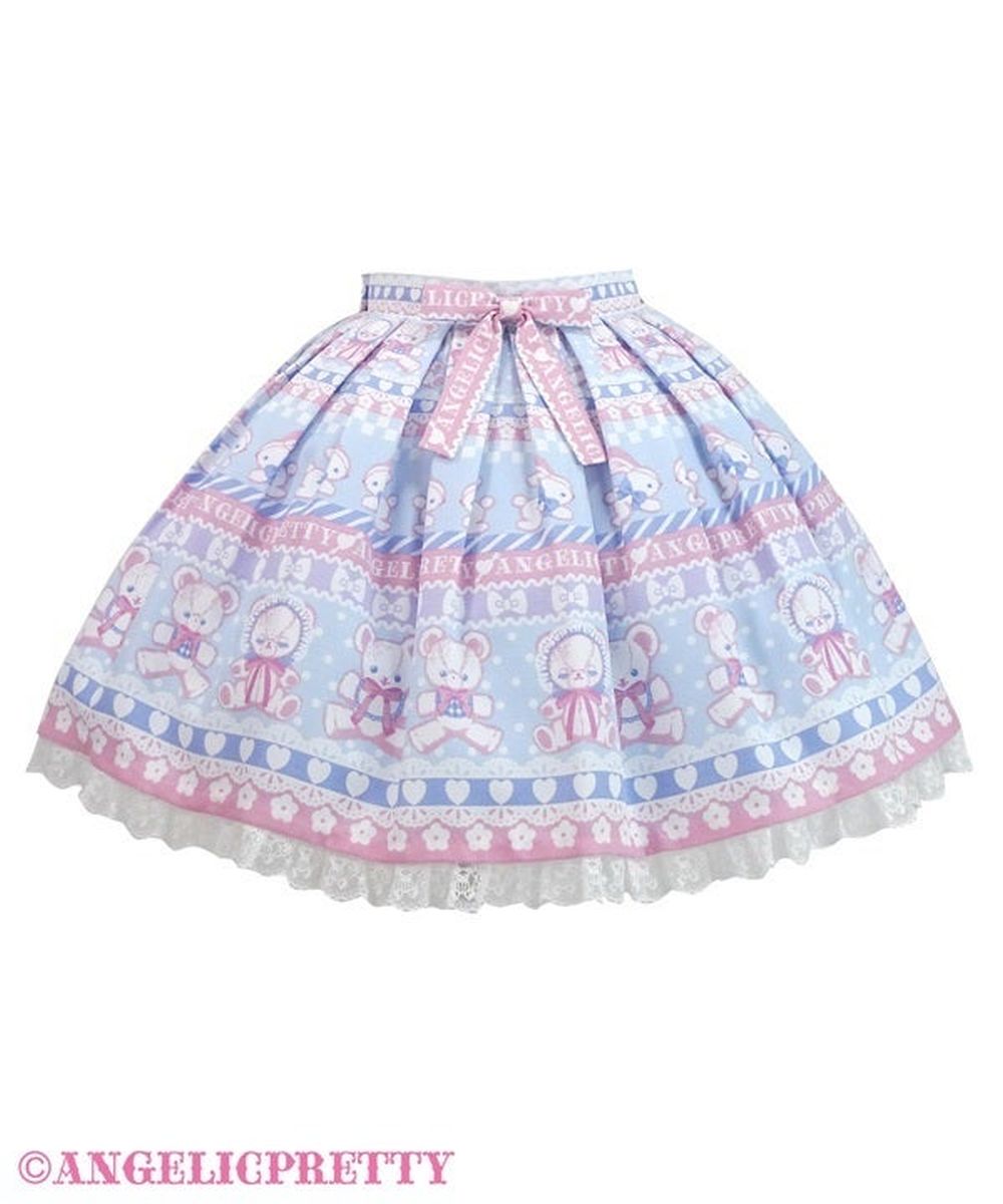 angelic pretty fancy border skirt - sax - 2023