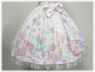 angelic pretty toy parade skirt - white - 2007