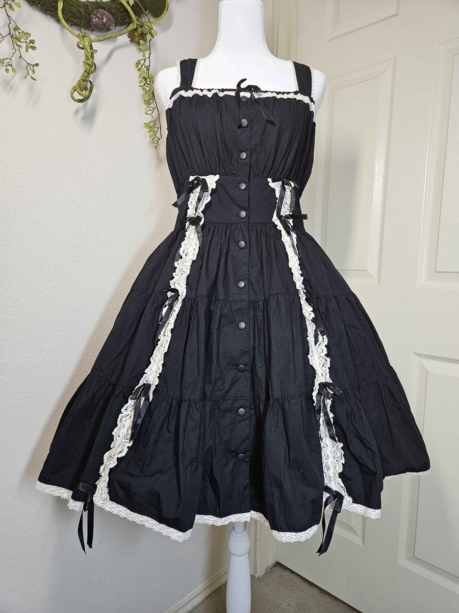 angelic pretty gathered bust jsk - black × white - ca. 2003