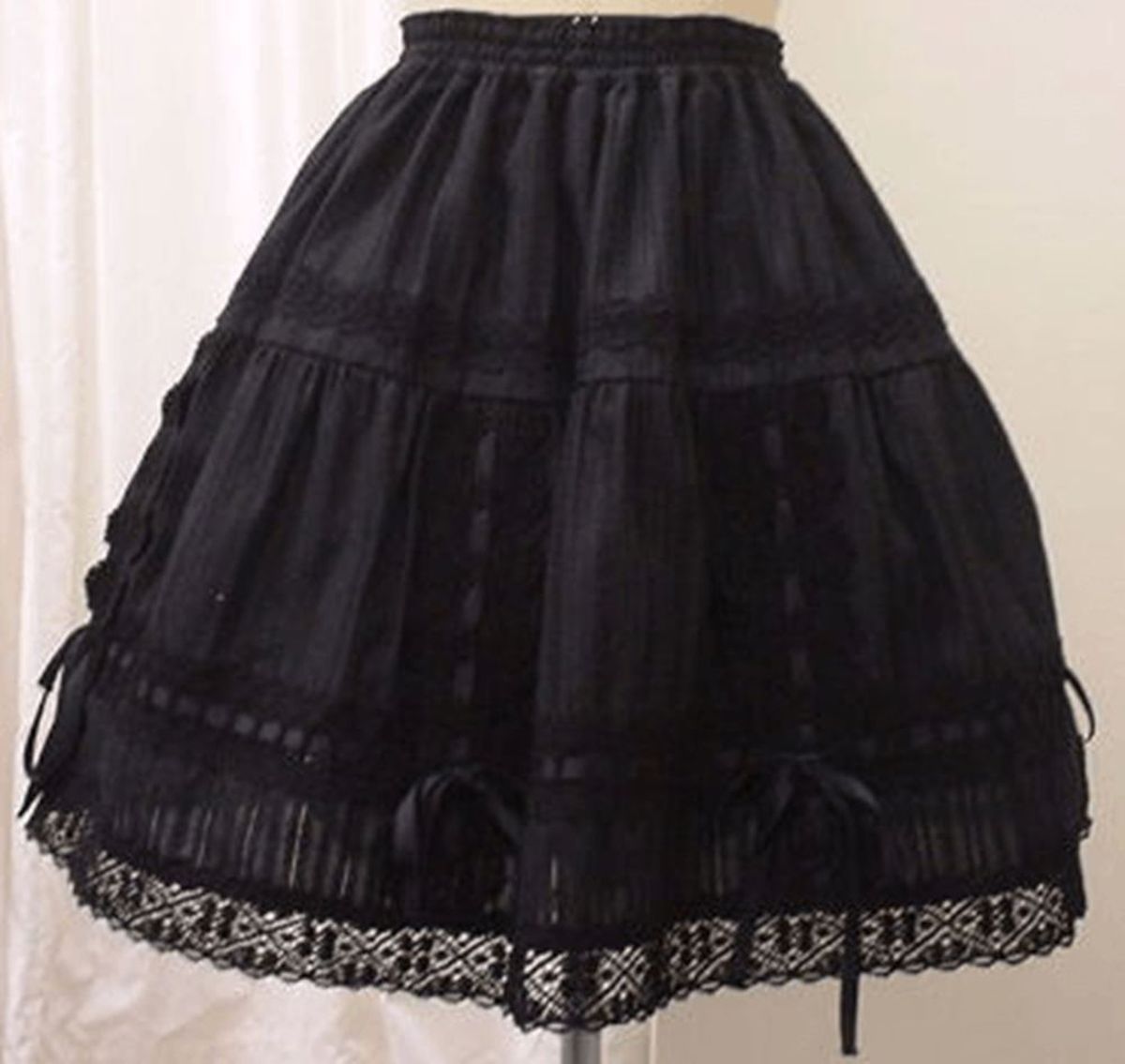 btssb karami torchon lace skirt - black - 2000