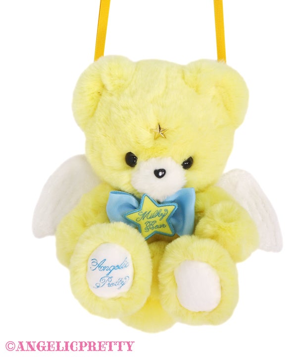 angelic pretty milky bear plush pouch  - yellow - 2022