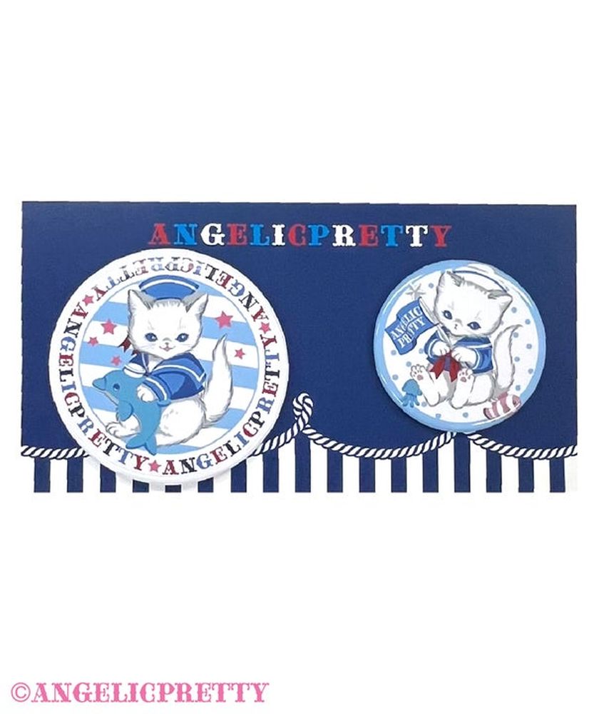 angelic pretty sailor marine kitten pin badge set - blue - 2022