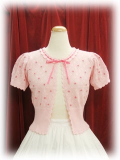 btssb english rose print bolero - pink - 2008