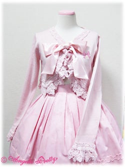 angelic pretty soft ribbon embroidery knit bolero - pink - 2010