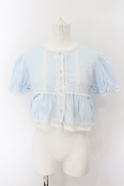 angelic pretty fancy border knit cardigan - sax - 2023