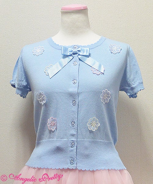 angelic pretty flower fairy knit cardigan - sax - 2015