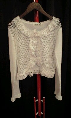 btssb flower cardigan with round collar - offwhite - 2005