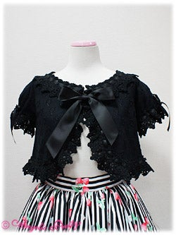 angelic pretty love! heart lacework knit bolero - black - 2011