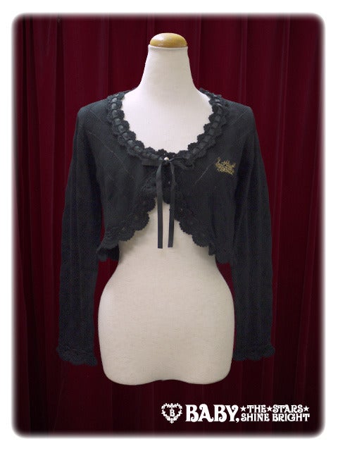 aatp diamond transparent knitting bolero - black - 2015