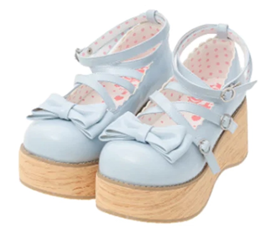 modo modo lolita round-toe platform shoes  - sax