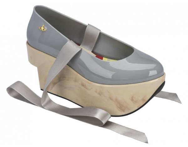 vivienne westwood anglomania x melissa rocking horse ballerina shoes - grey