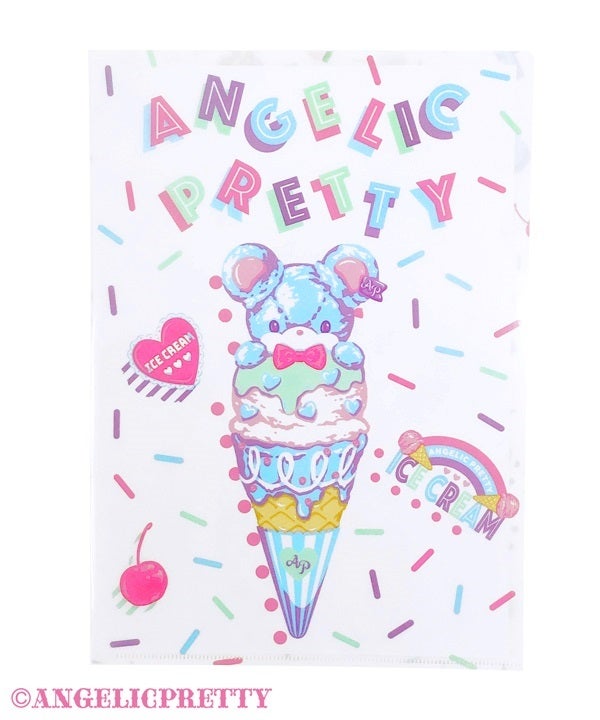 angelic pretty decoration ice cream clear file - sax - 2024