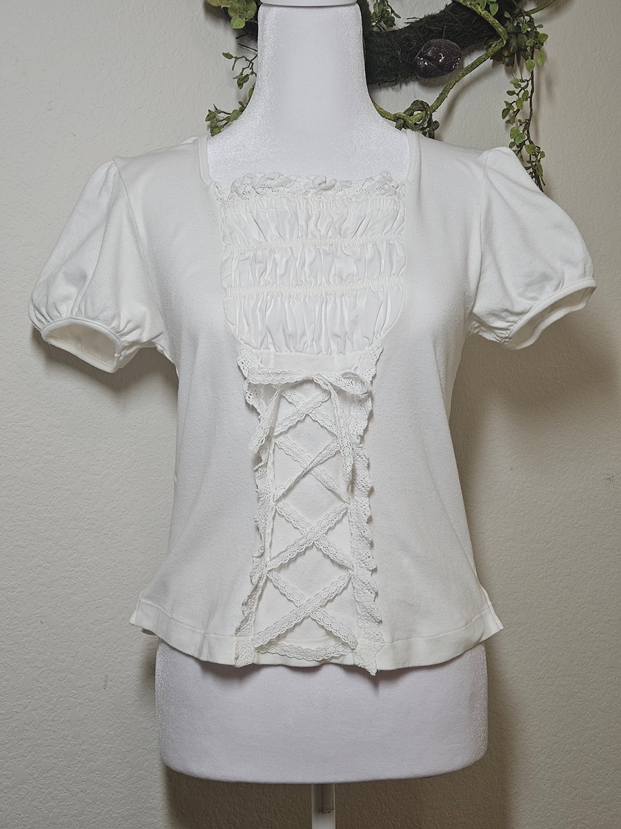 btssb shirring cutsew with choker - offwhite - 2006