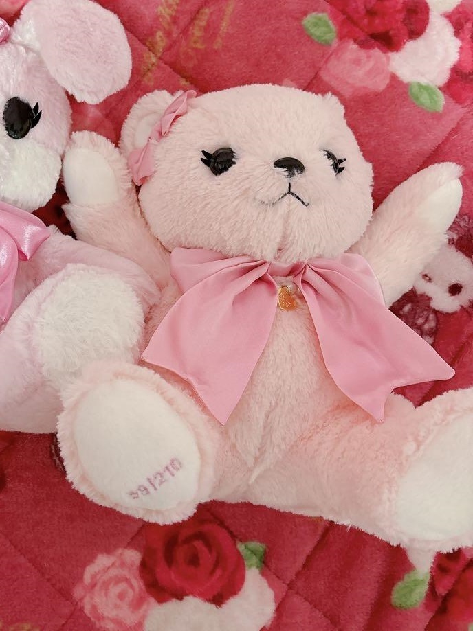 angelic pretty hanikami bear plushie - pink - 2009